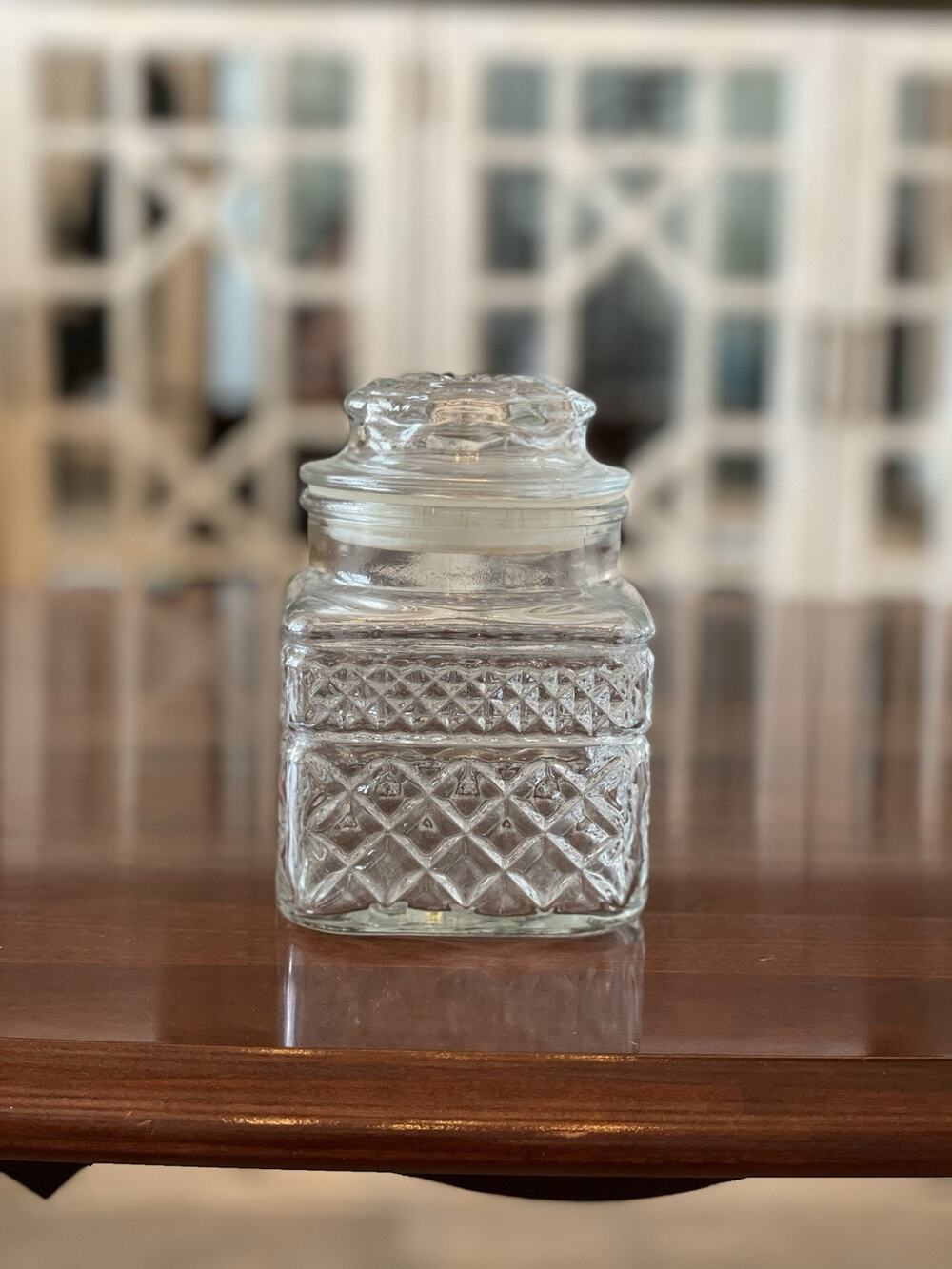 Anchor Hocking Wexford Glass Canister Jar With Lid Vintage